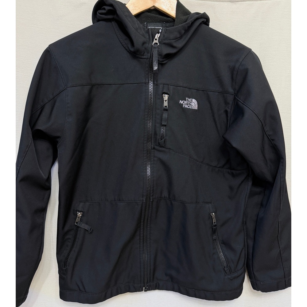 The North Face Boys Apex Bionic Softshell Hooded Jacket Black Size L 14/16